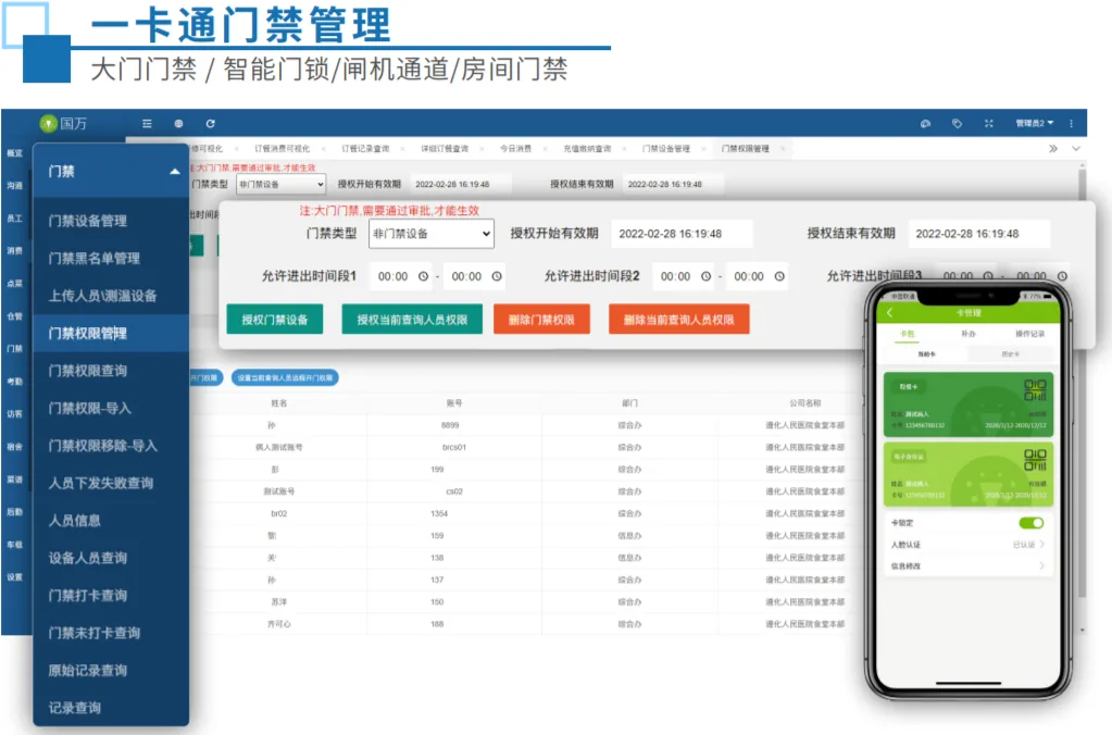 国万智慧门禁通道综合管理系统功能展示2