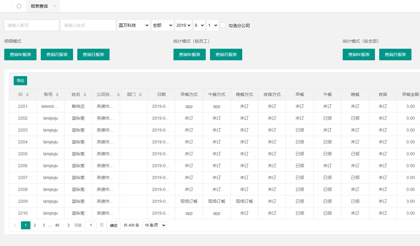 订餐系统消费报表汇总！食堂再也不愁文章配图